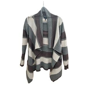 Splendid Striped Cardigan, Wool‎ Cashmere Blend Draping No Button sz XS